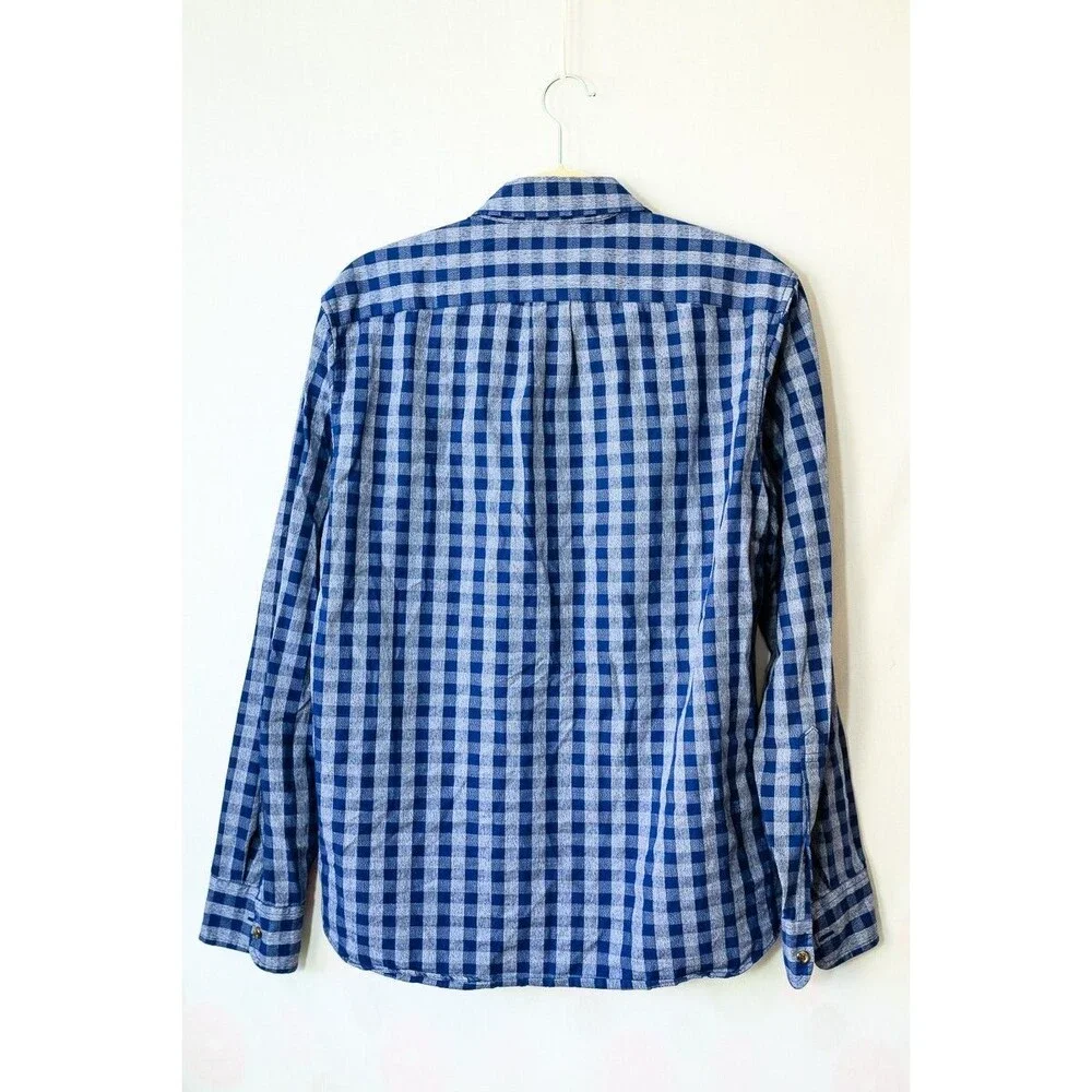J. Crew Jaspe Slim M cotton blue check button down shirt mens